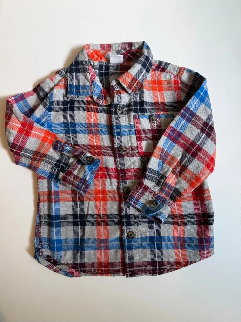 Gymboree Red, Blue, Gray Plaid Button-Down Shirt 2T